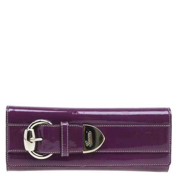 Gucci Purple Patent leather buckle clutch - Picture 1 of 7